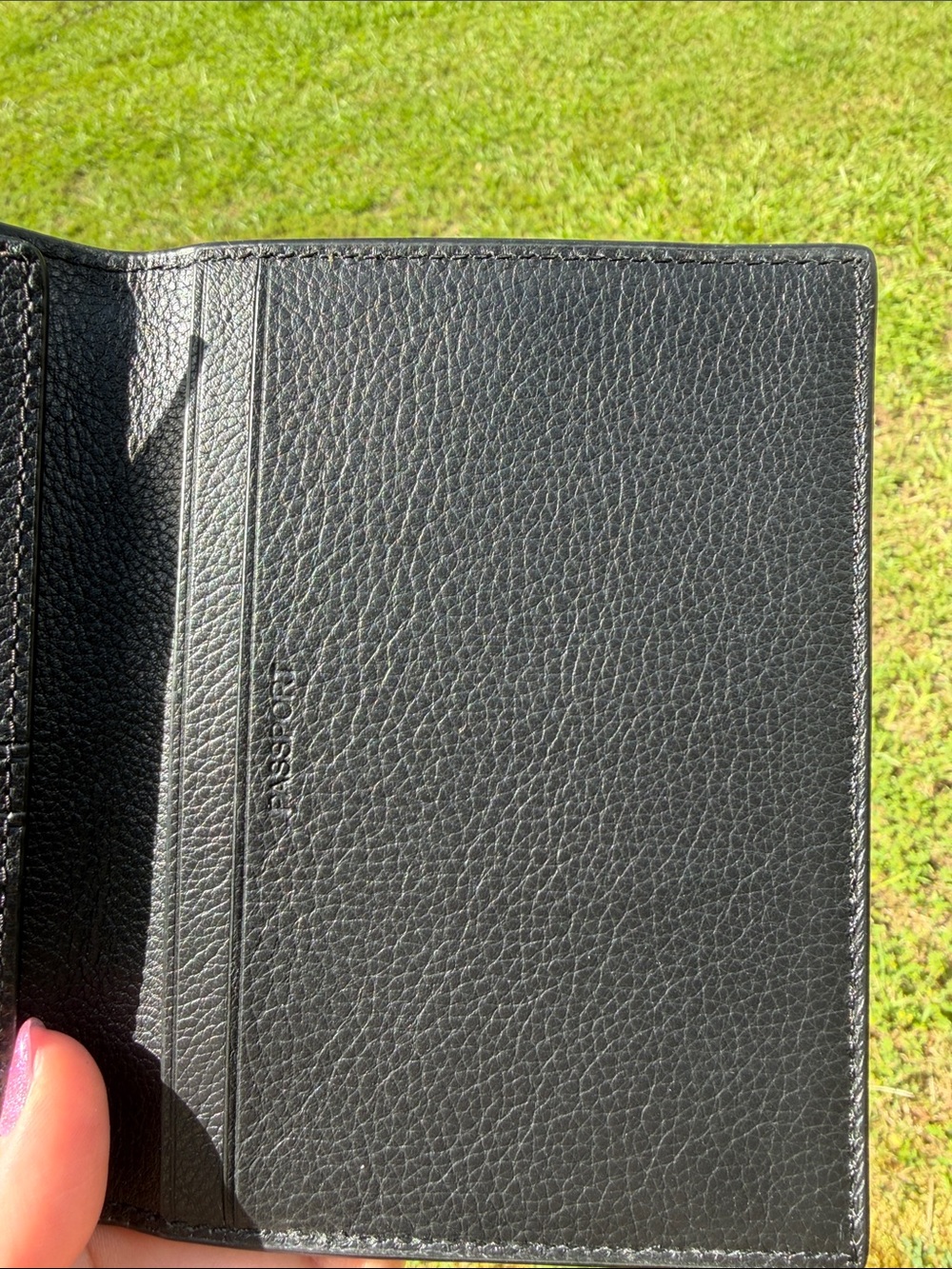 COACH Black Pebbled Leather Passport Holder - Picture 3 of 4